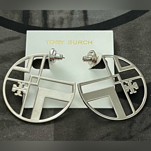 🆕 Tory Burch Authentic Silver Earrings At Awesome Prices To Buy Now & Save - Picture 9 of 11